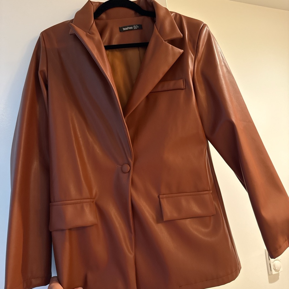 Boohoo Brown Blazer Classic Tailored Jacket